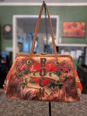 Isabella Fiore Vintage Love Rock Leather/Beaded Purse